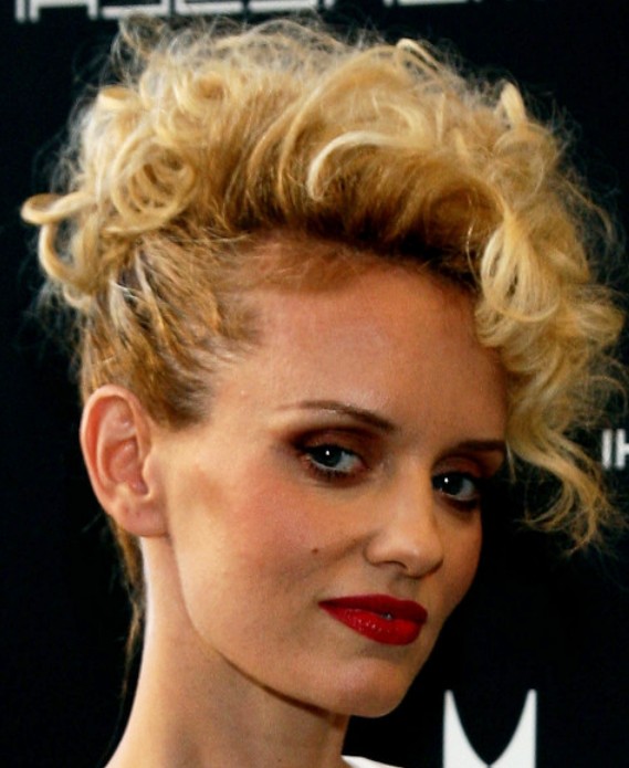 Short Curly Faux Hawk Hairstyle