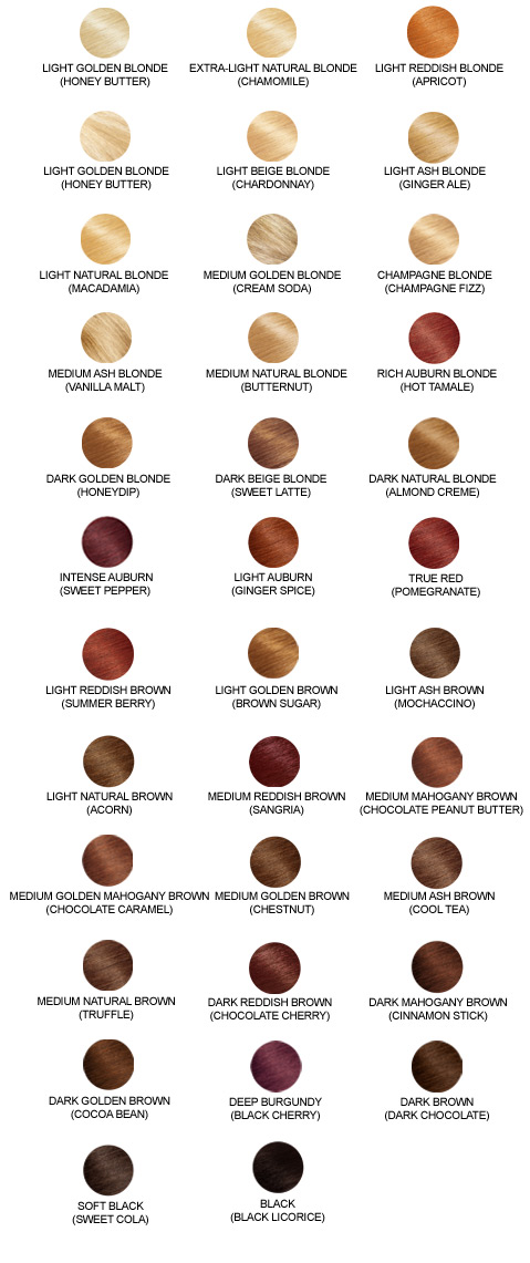 Hair Color Chart With Name