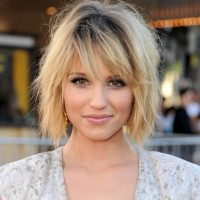 Dianna Agron sexy layered bob hairstyle