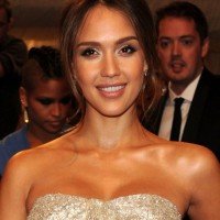 Jessica Alba Center Parted Hairstyle