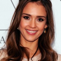 Jessica Alba Half Up Half Down Hairstyles for Long Hair