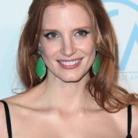 Jessica Chastain Simple Easy Half Up Half Down Hairdo