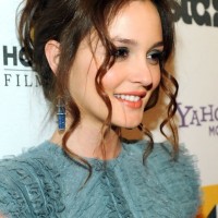 Sexy Loose Bun Updo With Long Curls from Leighton Meester