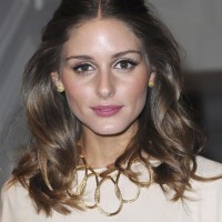Olivia Palermo Half Up Half Down Hairstyle with Loose Waves