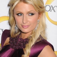 Paris Hilton Elegant Long Blonde Half Up Half Down Hairstyle