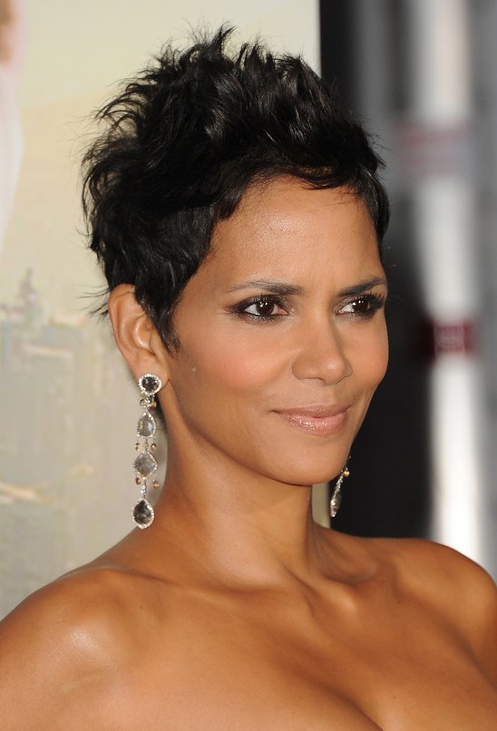 Halle Berry Hairstyles: Short Messy Black Pixie Cut - Hairstyles Weekly