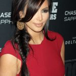 Kim Kardashian Long Side Braided Hairstyle