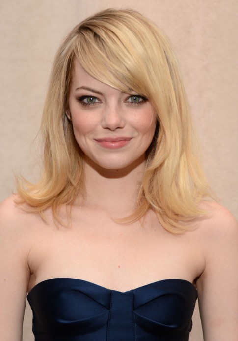 ... Layered Medium Length Hairstyle with Side Swept Bangs - Hairstyles