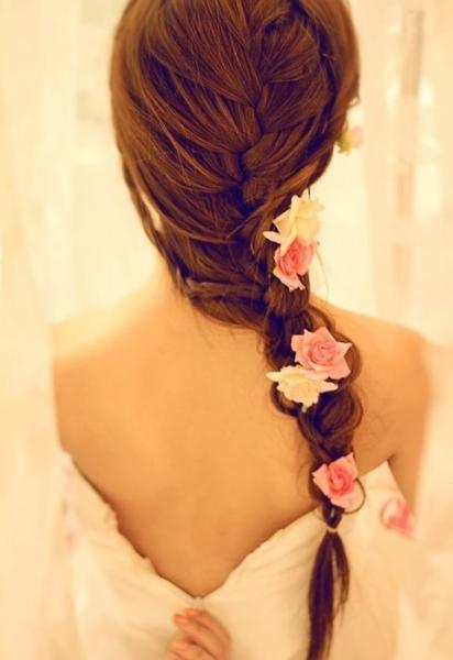 ... Braided Hairstyle with Flowers for Wedding - Hairstyles Weekly