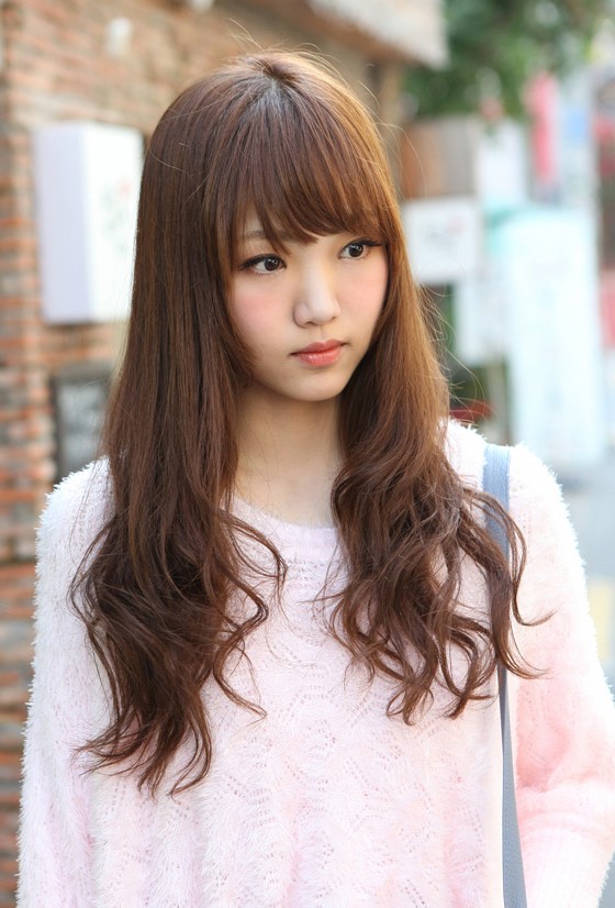 Korean Hairstyle Bangs with Long Hair