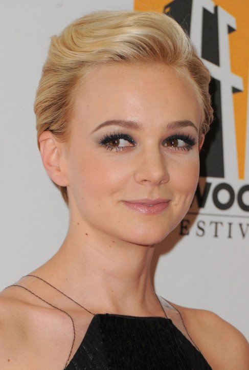 Formal Comb Back Pixie Cut Carey Mulligan Hairstyle Trendy Short Funky