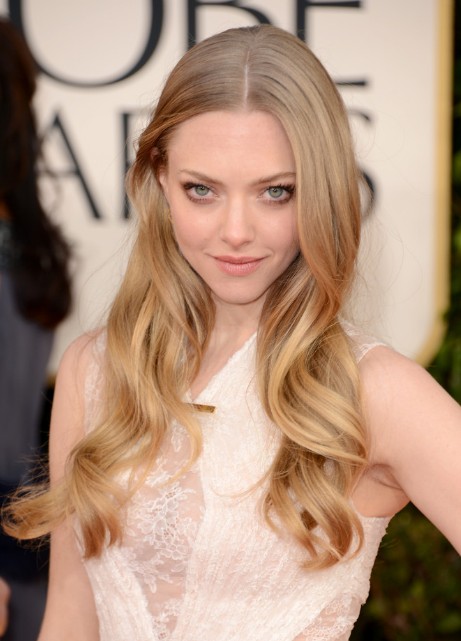 Golden Globe Awards 2013 Amanda Seyfried Center Parted Hairstyle Top 10 Women Hairstyles for 2013