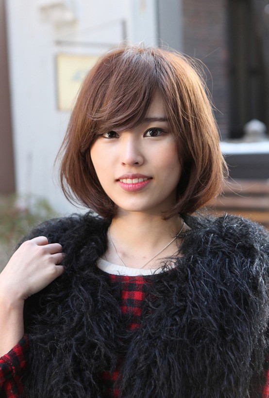 Messy Medium Bob With Long Sexy Fringe Simple Easy Daily Asian Bob