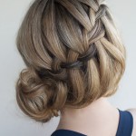 Waterfall Braided Bun - Elegant Formal Updos for Women