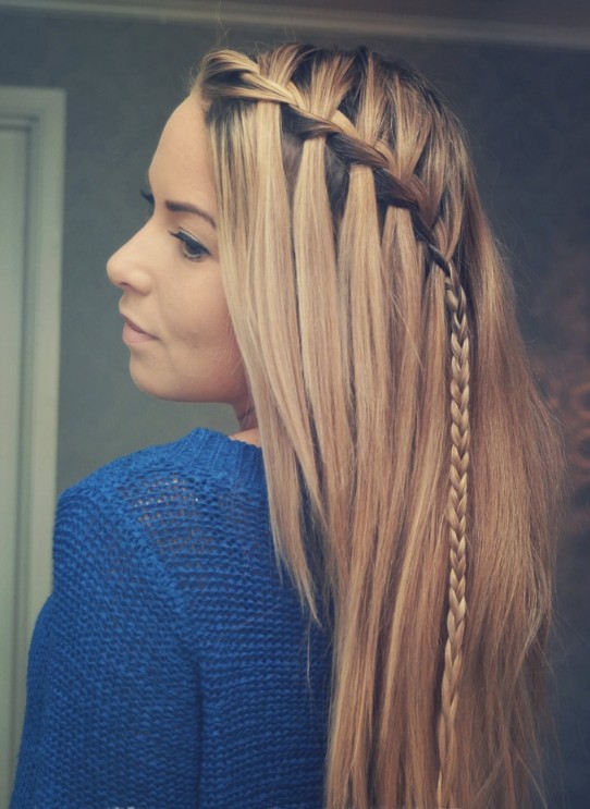Picture of Braided Choppy Waterfall Hairstyle - Best Hairstyles for ...