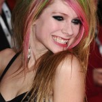 Avril Lavigne Green Red Brown Hairstyle