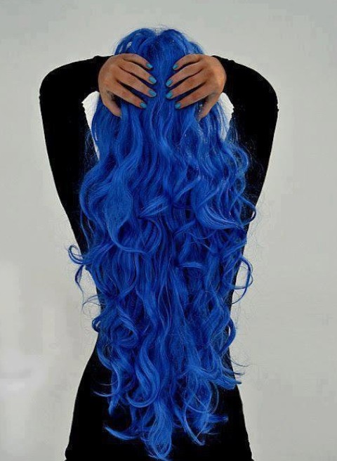 Picture of Blue hair for long hair for girls /tumblr 