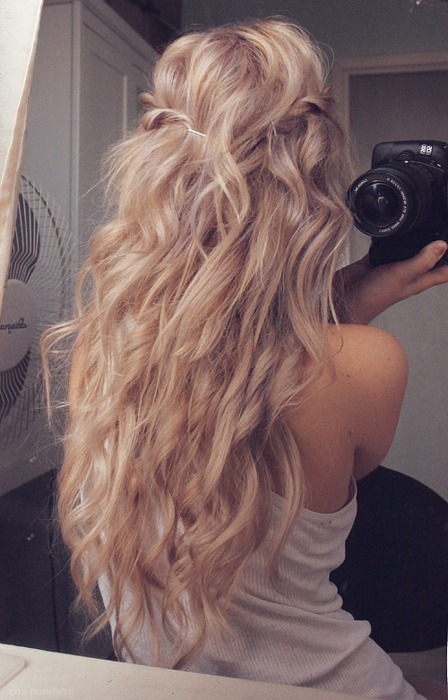 ... Back view of Long Blonde Hair for girls/ Tumblr @ hairstylesweekly.com