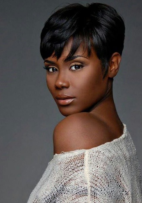 Short Black Hairstyle with Bangs - Hairstyles Weekly