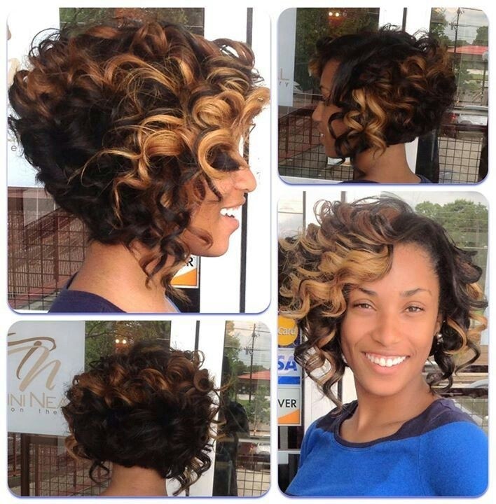 Short Ombre Curly Hairstyle for Black Women - Hairstyles ...