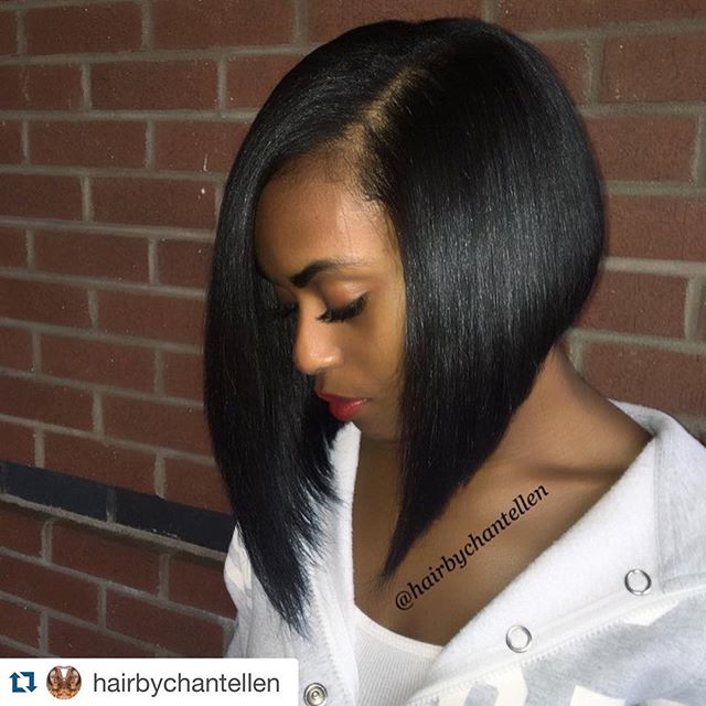 Long Aline Bob Haircut for black women