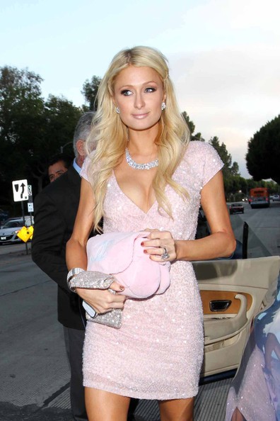 Curly Hairstyle with Gold Color from Paris Hilton in 2012