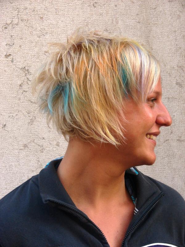 Short Hair With Blue Highlights
