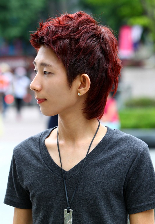 2013 Korean Guys Short Red Haircut Hairstyles Weekly