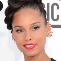 Alicia Keys Large Glossy Braid Updo 2013