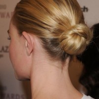 Back View of Sleek Bun Updo Hairstyle