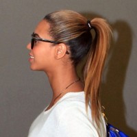 Beyonce Knowles High Ponytail Hairstyle