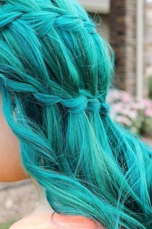 Blue Waterfall Braid Hairstyle
