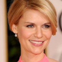 Claire Danes Elegant Casual French Twist Updo with Bangs