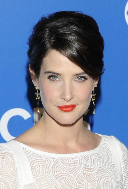 Cobie Smulders Elegant Sleek Black Updo Hairstyle - Hairstyles Weekly