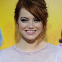 Emma Stone Chic Messy Updo Hair Style 2013