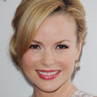 Amanda Holden French Twist Updo with Side Swept Bangs