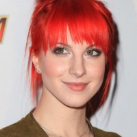 Hayley Williams Red Messy Updo Hairstyle