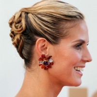 Heidi Klum Latest Hairstyles: Generous Cool Twisted Updo