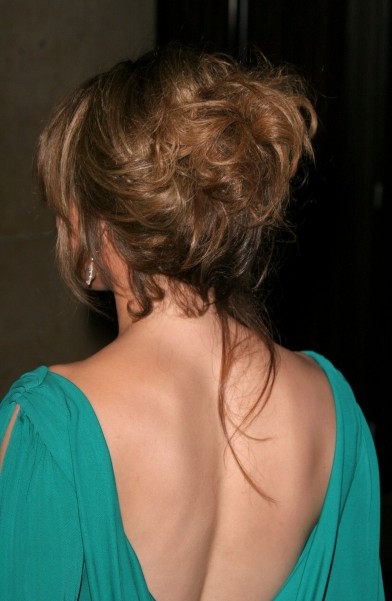 High loose chignon knotted elegant hairstyle