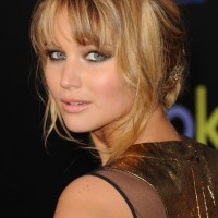 2013 Sexy Casual Loose Bun Updo with Wispy Bangs & Tendrils