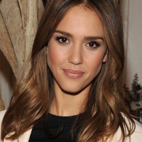 Jessica Alba Long Brown Wavy Hairstyle