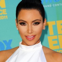 Kim Kardashian Black Formal Bun Updo Hairstyle