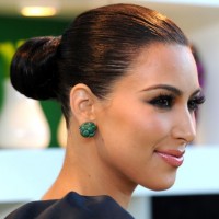 Kim Kardashian Classic Black Bun Hairstyles