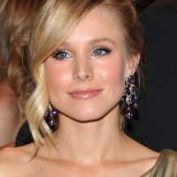 Kristen Bell Hairstyles with Side Swept Bangs