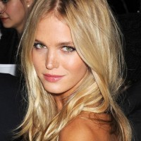 Erin Heatherton Long Blonde Center Part Hairstyle 2013