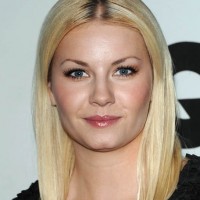 Long Sleek Center Parted Hairstyle from Elisha Cuthbert