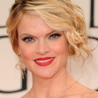 Missi Pyle Messy Updo Hairstyle with Side Bangs 2013