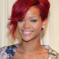 Rihanna Red Hairstyle - Rihanna Red Updo Hairstyle