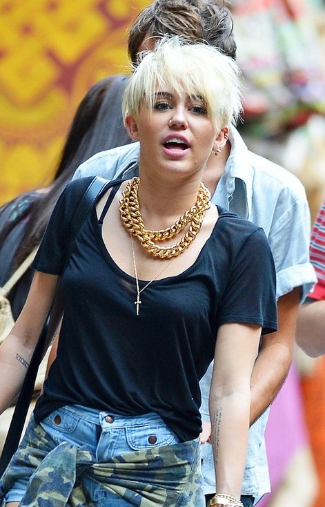 Miley Cyrus Short Hairstyle with Bangs