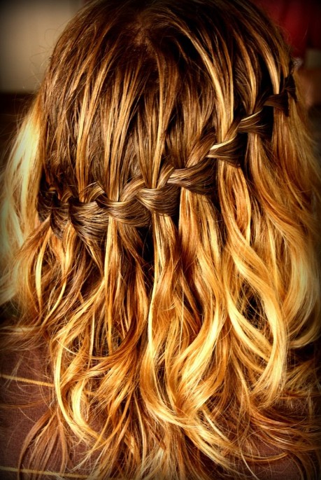 waterfall braid prom hairstyle